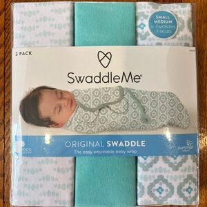 SwaddleMe Teal & White Patterned Baby Swaddle 3-Pack
